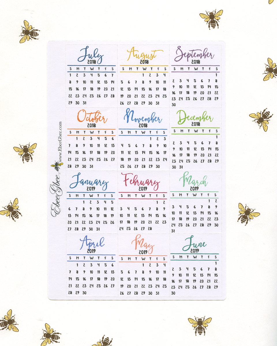 CALENDAR MINI Stencil Set  7 Mini Stencils – EbeeGbee