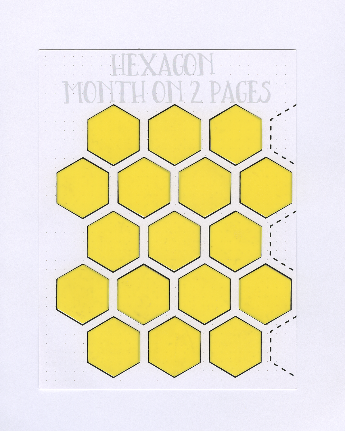 HEXAGON MONTH ON 2 PAGES STENCIL MASK