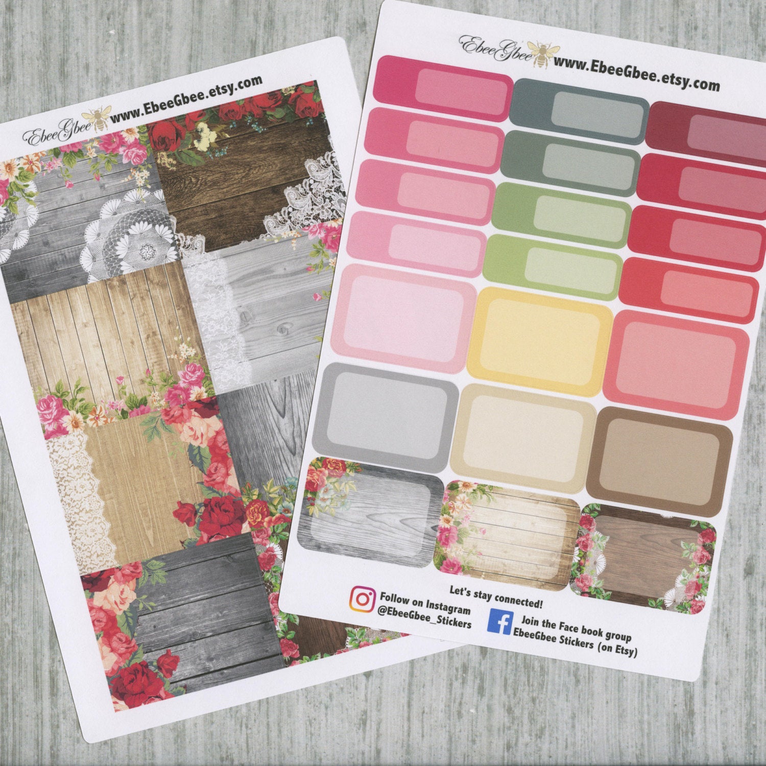 SHABBY CHIC DELUXE Weekly Planner Sticker Set | Rose Gold Storm