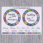 ANNUAL RING Style Planner Stickers |  Hand Drawn BeeColorful BuJo Style