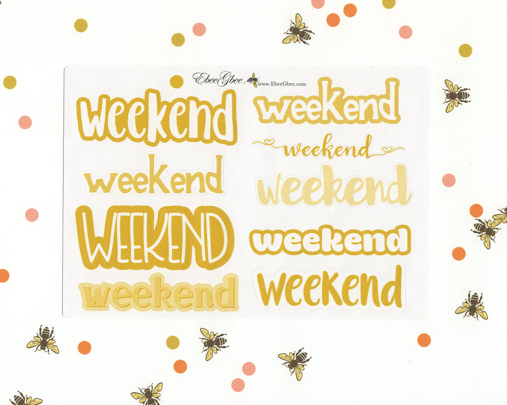 GOLD WEEKEND Planner Stickers | BeeColorful