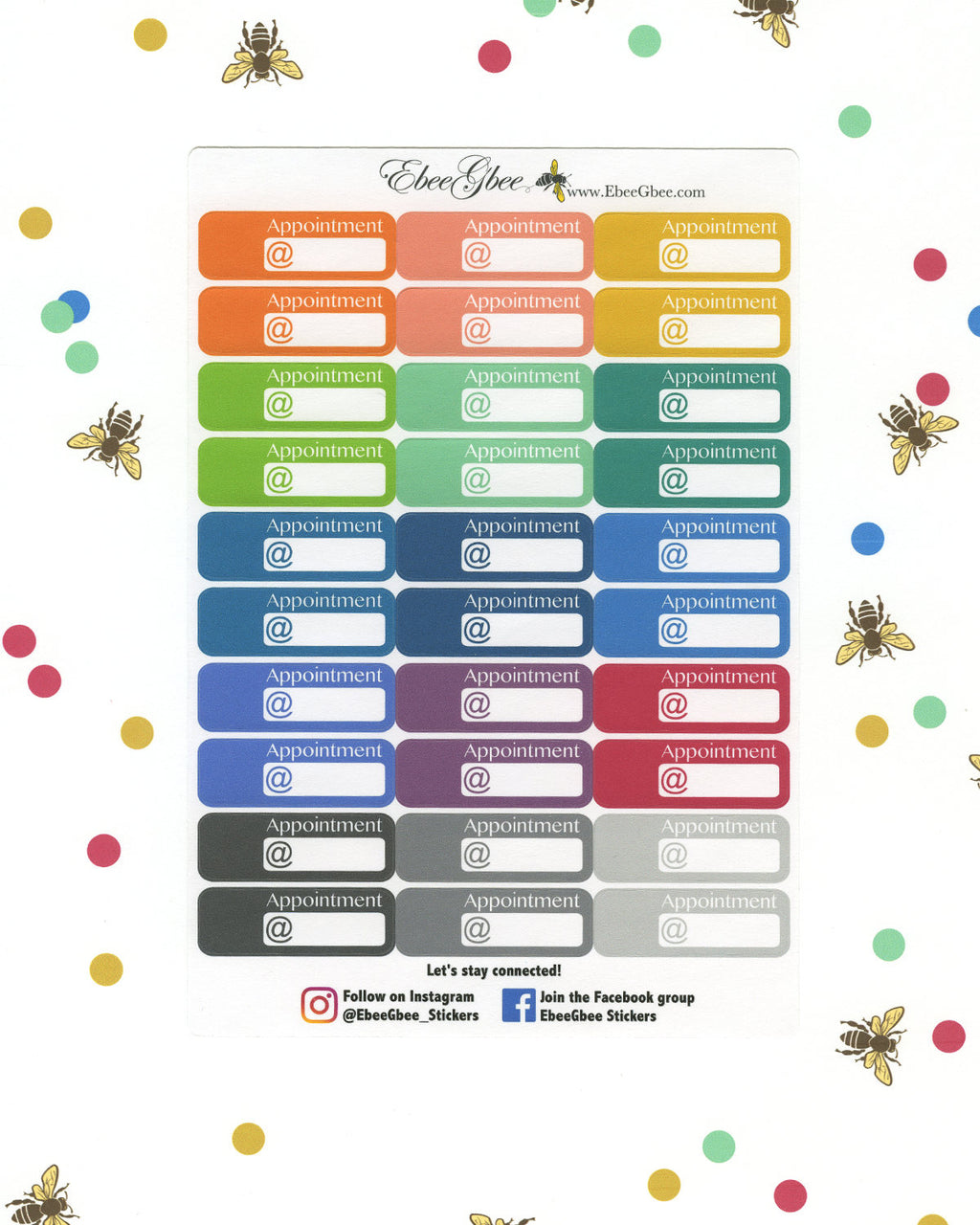 APPOINTMENT Planner Stickers | BeeColorful