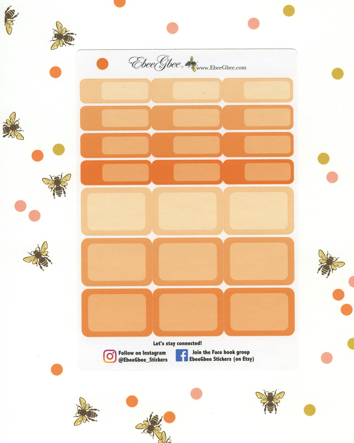 SUNSET COLORFUL BOXES Planner Stickers | BeeColorful