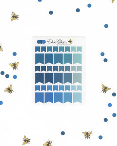 BLUES FLAGS Planner Stickers | BeeColorful Teal Midnight Sky