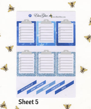 A LA CART Snow Day Weekly Planner Sticker Sheets | Periwinkle