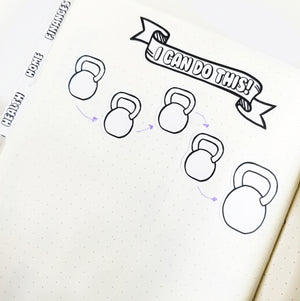 KETTLE BELL TRACKER  Planner Stickers |  Hand Drawn