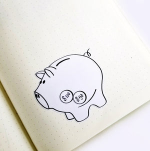 PIGGY BANK  Planner Stickers |  Hand Drawn