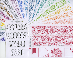 RAINBOW DOT MONTHLY Layout Planner Stickers  | You Pick Your Month You Pick Your Color | All Colors Available