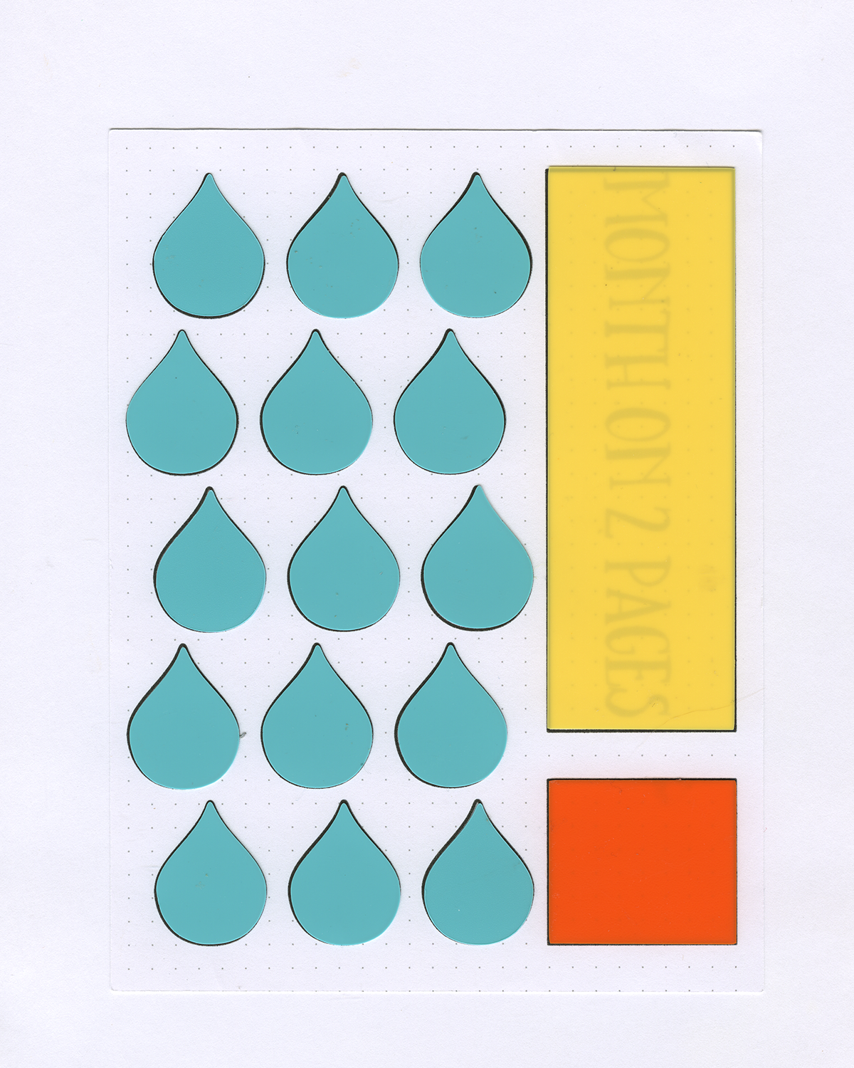 RAINDROP Month on 2 Pages STENCIL MASK
