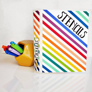 STENCIL ALBUM || Rainbow Stripe || 60 Clear Pocket 5.75x7.5 Sleeves