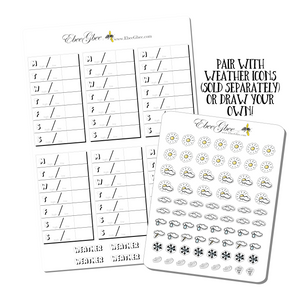 WEEKLY WEATHER TRACKER Planner Stickers