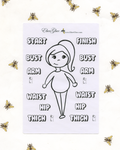 BODY MEASUREMENTS  Planner Stickers |  Hand Drawn