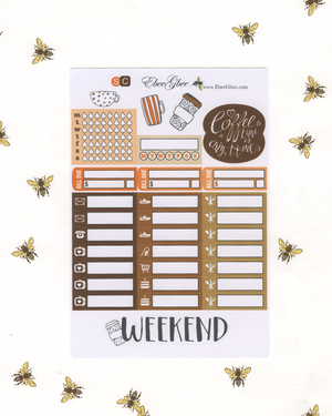 COZY COFFEE WEEKLY Planner Sticker Set | COFFEE SUNSET