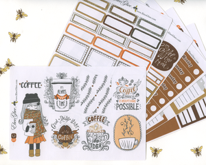 COZY COFFEE DELUXE Weekly Planner Sticker Set | SUNSET COFFEE