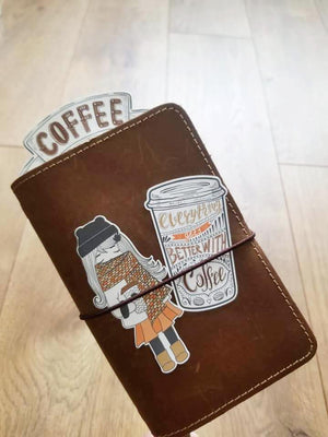 COZY COFFEE DIECUTS Weekly Sampler Planner Sticker Set | Sunset Coffee
