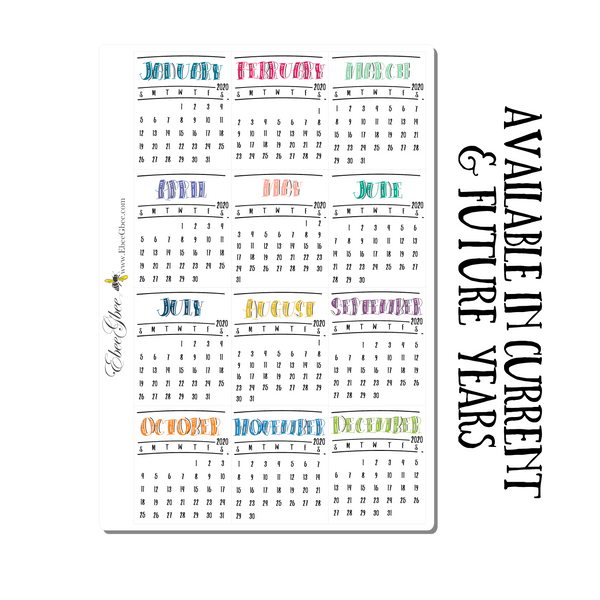 Mini Square Date Sticker-Calendar Number Graphic by Happy Printables Club ·  Creative Fabrica