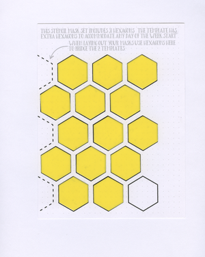 HEXAGON MONTH ON 2 PAGES STENCIL MASK