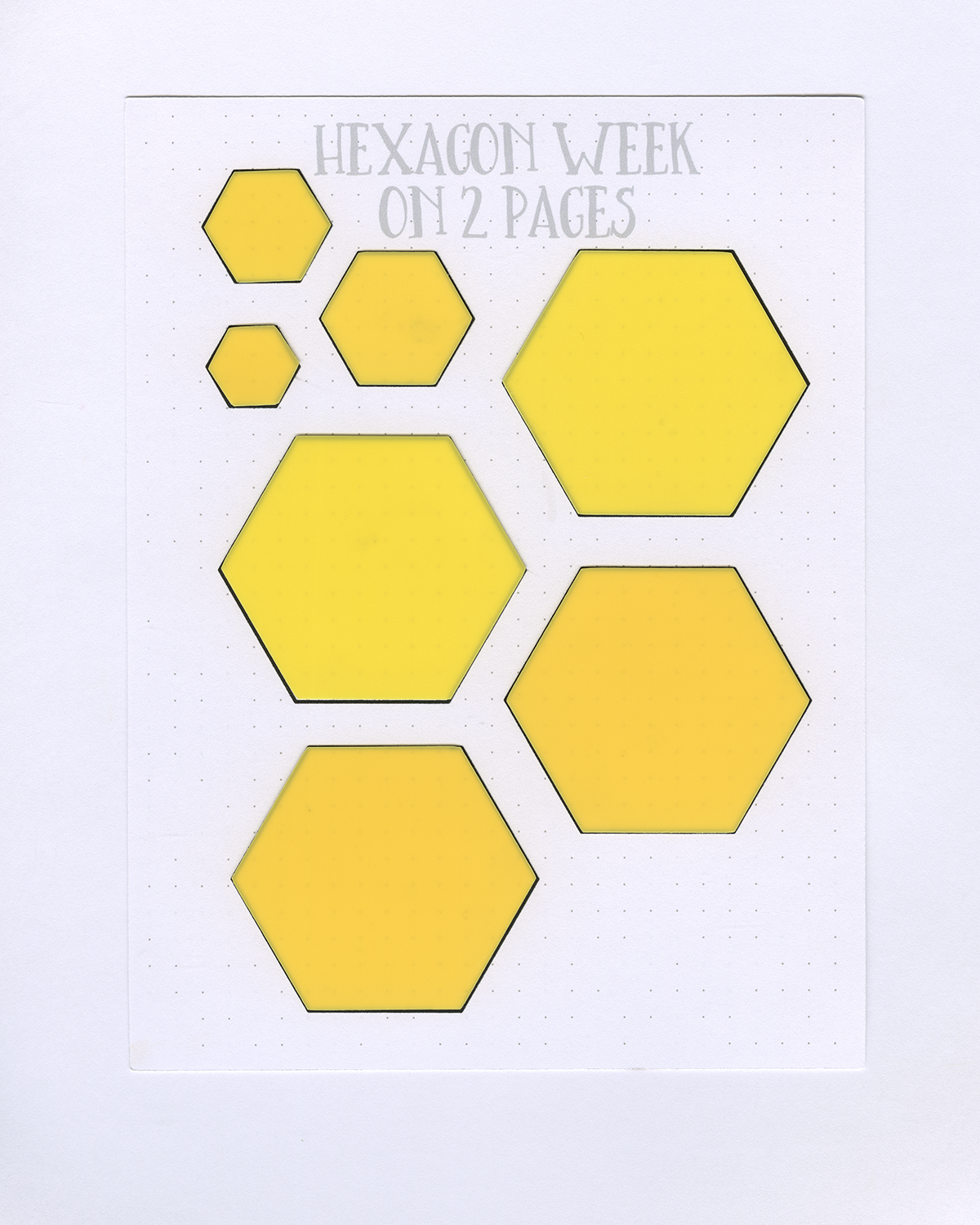 HEXAGON WEEK ON 2 PAGES STENCIL MASK