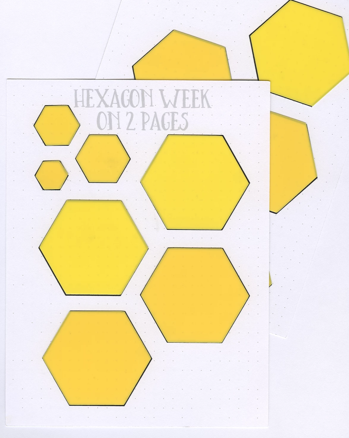 HEXAGON WEEK ON 2 PAGES STENCIL MASK