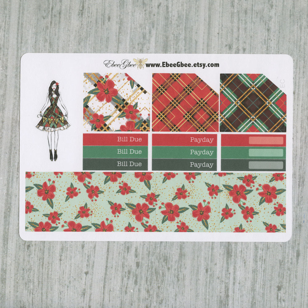 NOEL CHRISTMAS MONTHLY Layout Planner Stickers | You Pick Your Month | Cherry Mint