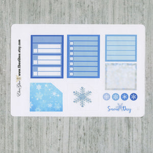 SNOW DAY MONTHLY  Layout Planner Stickers | You Pick Your Month | Periwinkle