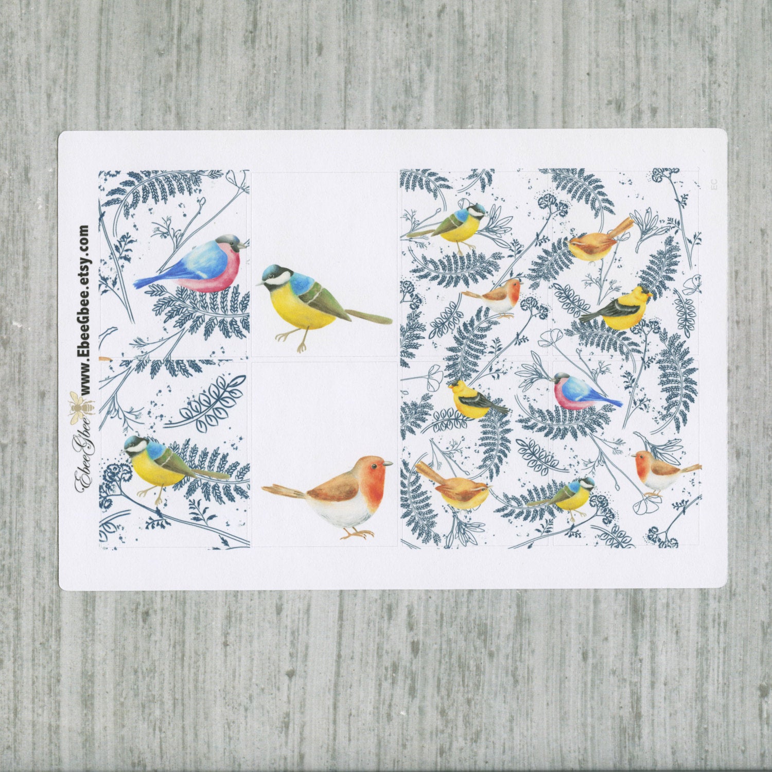 LITTLE BIRD WEEKLY Planner Sticker Set | Midnight Teal Lemon