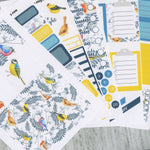 A LA CART Little Bird Weekly Planner Sticker Sheets | Teal Midnight Lemon