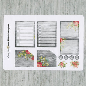 SHABBY CHIC MONTHLY Layout Planner Stickers | You Pick Your Month  | Rose Gold Storm