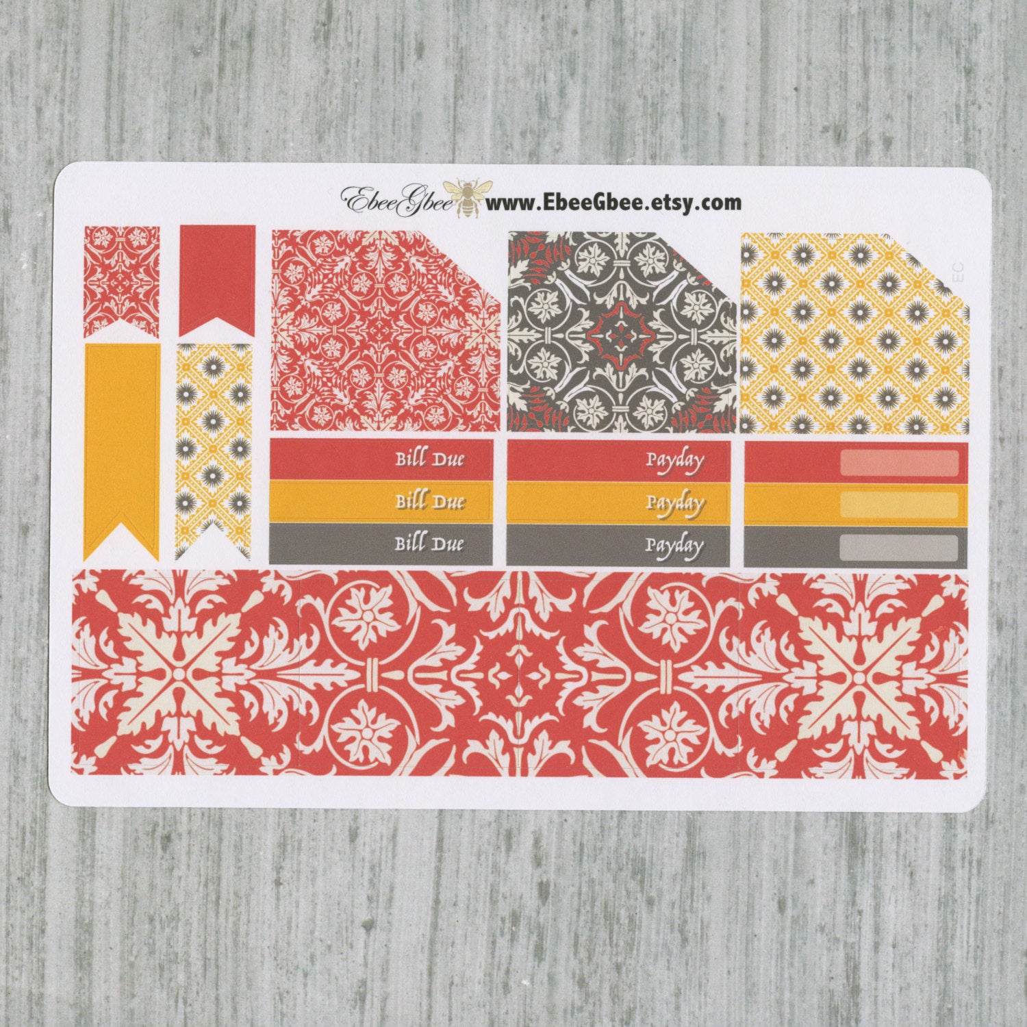 TUSCAN HOLIDAY MONTHLY Layout Planner Stickers | You Pick Your Month | Gold Lime