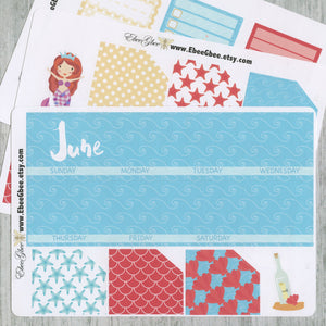 MERMAID MONTHLY Layout Planner Stickers | You Pick Your Month
