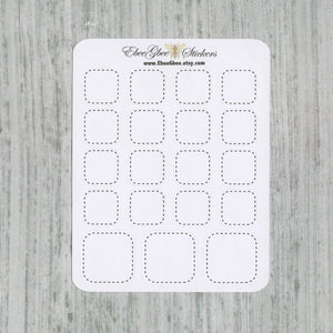 DASHED ICON BOXPlanner Stickers | Perfect for Stamping