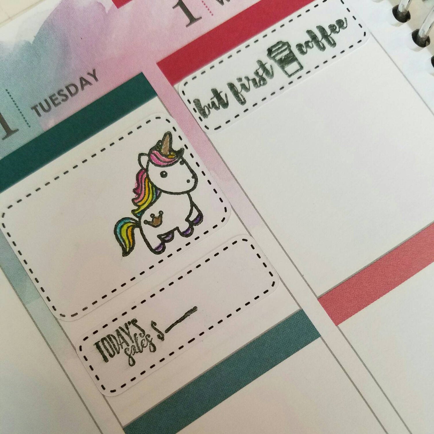 DASHED STANDARD BOX Planner Stickers | Perfect for Stamping