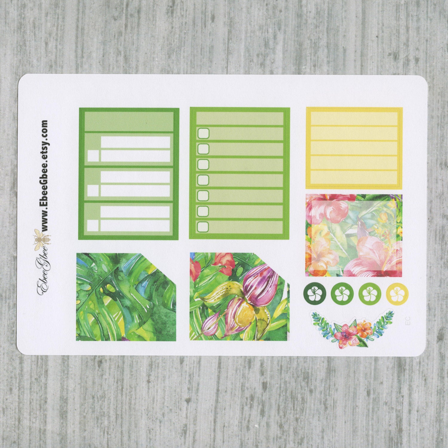 TROPICAL FLORAL Monthly Layout Stickers | You Pick Your Month
