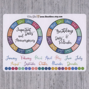 ANNUAL RING Style Planner Stickers  Hand Drawn BeeColorful BuJo Style –  EbeeGbee