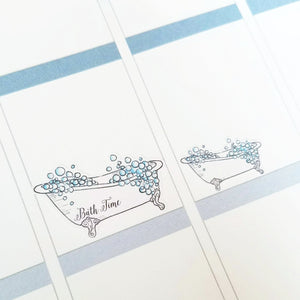 BUBBLE BATH Planner Stickers | Hand Drawn