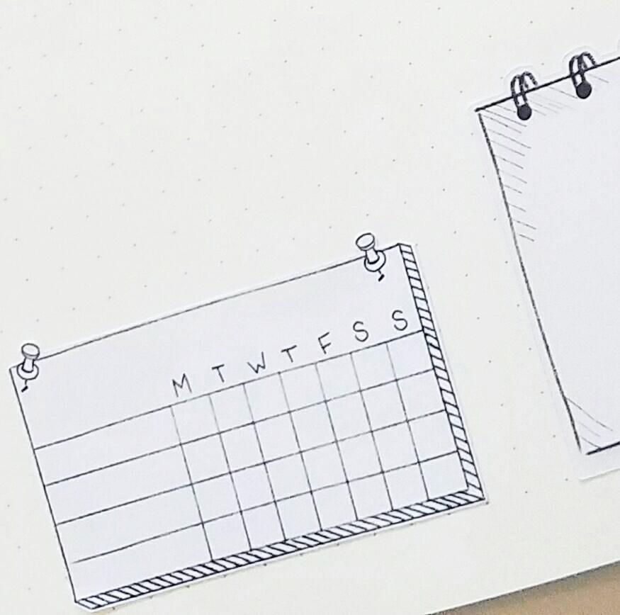WEEKLY TRACKER BOX Planner Stickers | Hand Drawn BuJo Style