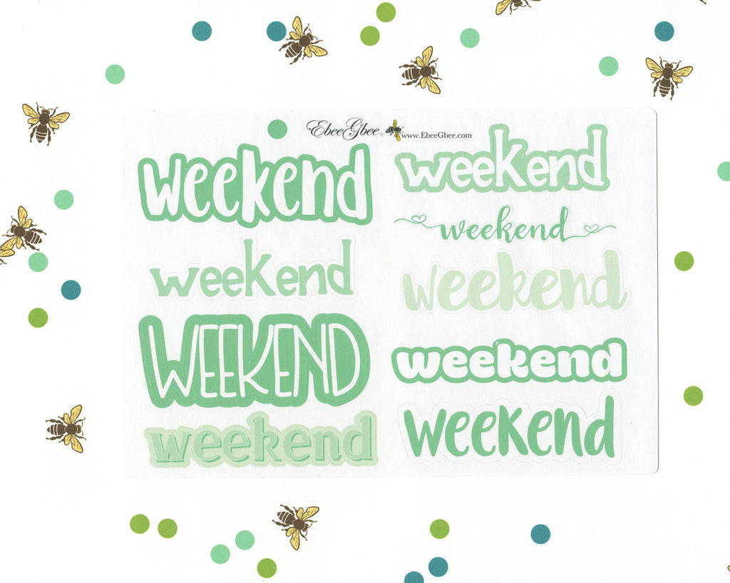 MINT WEEKEND BANNERS Planner Stickers | BeeColorful