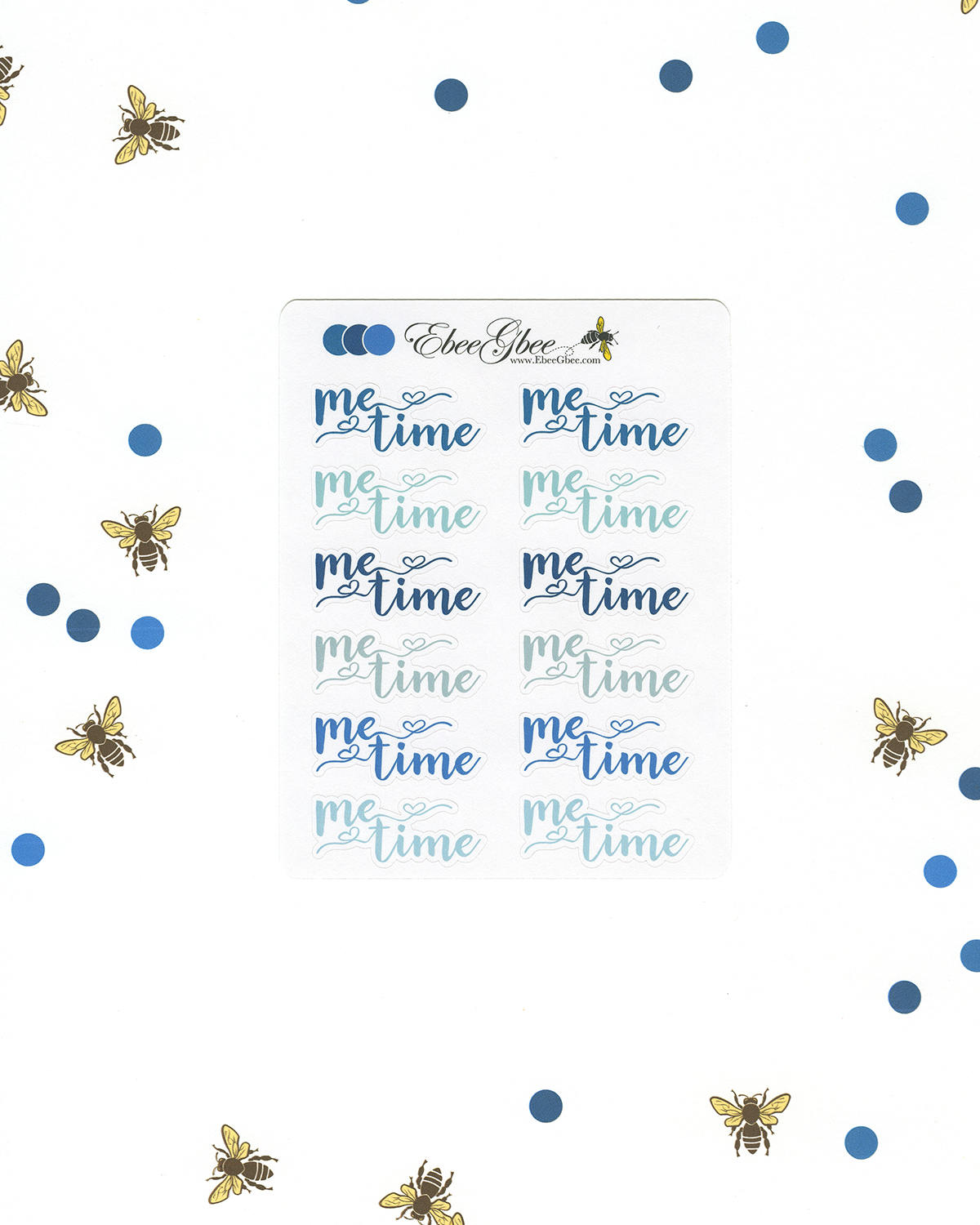 BLUES ME TIME Planner Stickers |  BeeColorful Teal Midnight Sky