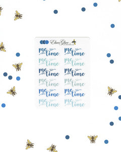 BLUES ME TIME Planner Stickers |  BeeColorful Teal Midnight Sky