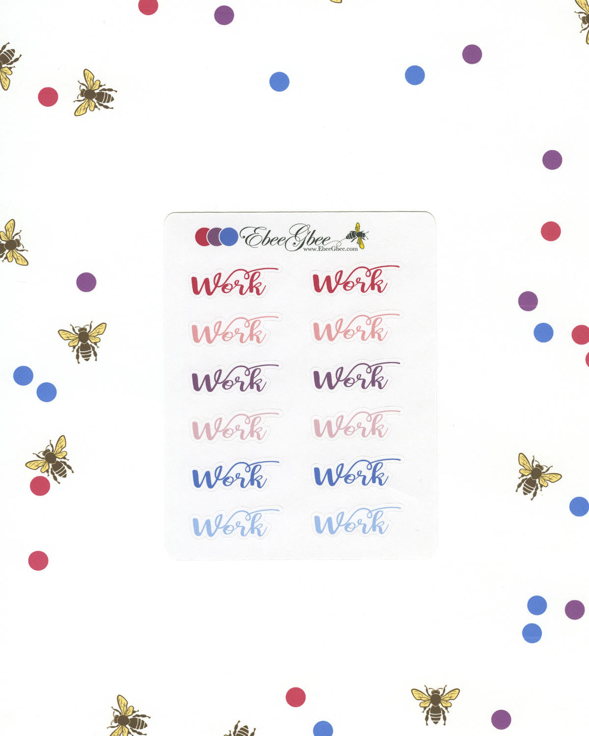 WORK Planner Stickers |  BeeColorful
