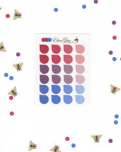 PURPLES & Pinks TEARDROP Planner Stickers |  BeeColorful Rose Plum Periwinkle
