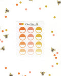 ORANGES CIRCLE Planner Stickers |  BeeColorful Sunset Peach Gold