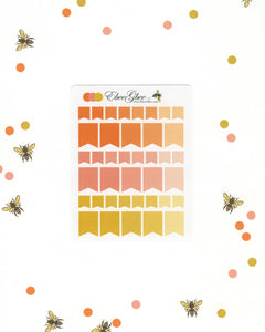 ORANGES FLAGS Planner Stickers | BeeColorful Sunset Peach Gold