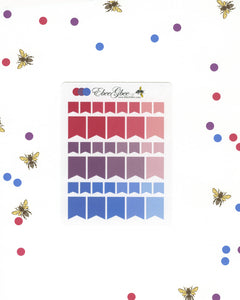 PURPLES & PINKS FLAGS Planner Stickers | BeeColorful Rose Plum Periwinkle