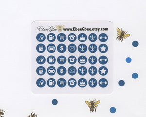 MIDNIGHT ICON DOTS Planner Stickers | BeeColorful
