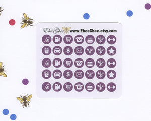 PLUM ICON DOTS Planner Stickers | BeeColorful