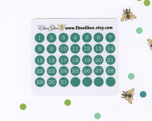 PINE DATE DOT Monthly Planner Stickers | BeeColorful