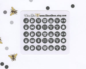 STORM ICON DOTS Planner Stickers | BeeColorful