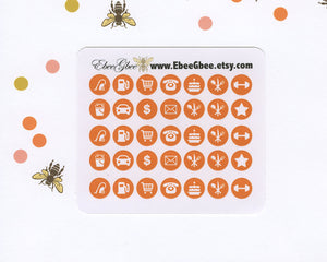 SUNSET ICON DOTS Planner Stickers | BeeColorful