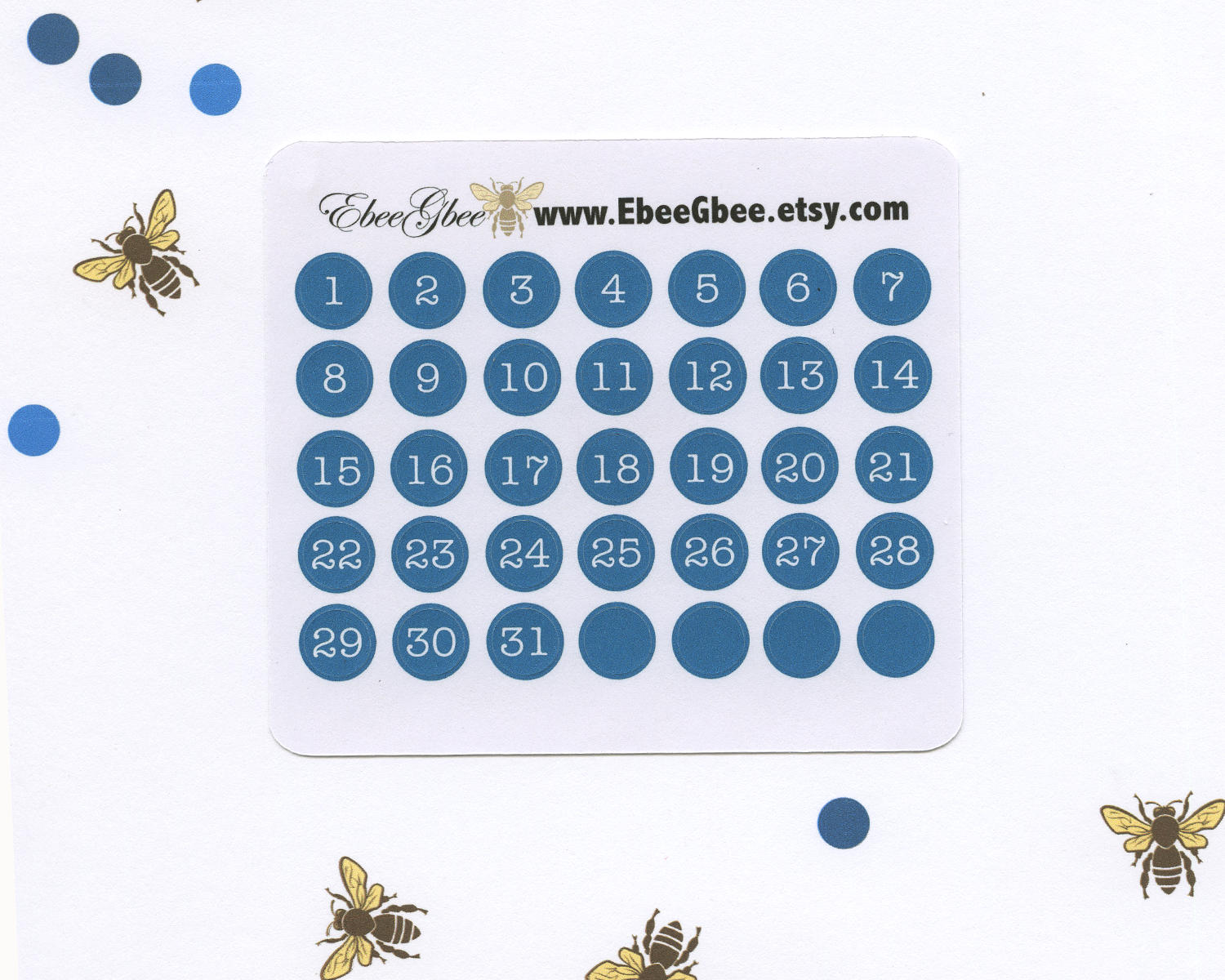 TEAL DATE DOT Monthly Planner Stickers | BeeColorful